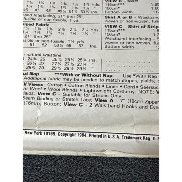 Vintage McCalls 8895 Easy Fit Skirt Sewing Pattern Miss Size 12 1984 Uncut - Picture 4 of 5
